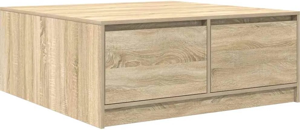 vidaXL tölgy színű dohányzóasztal fiókokkal 100x100x40 cm