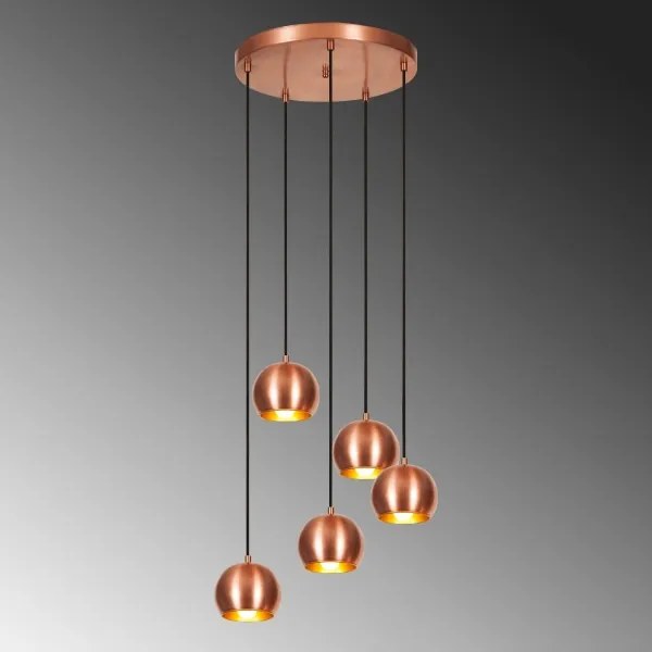 Csillár zsinóron SIVANI 5xE27/40W/230V réz