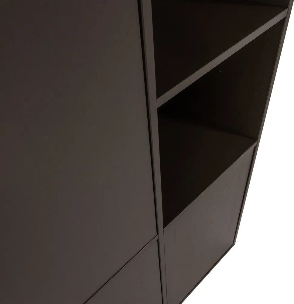 Sötétbarna borovi fenyő moduláris szekrény 108x215 cm Meggy – WOOOD