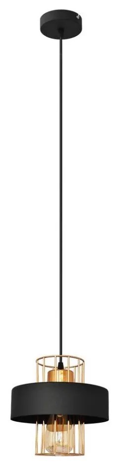 Csillár zsinóron VOLTA 1xE27/15W/230V fekete/arany