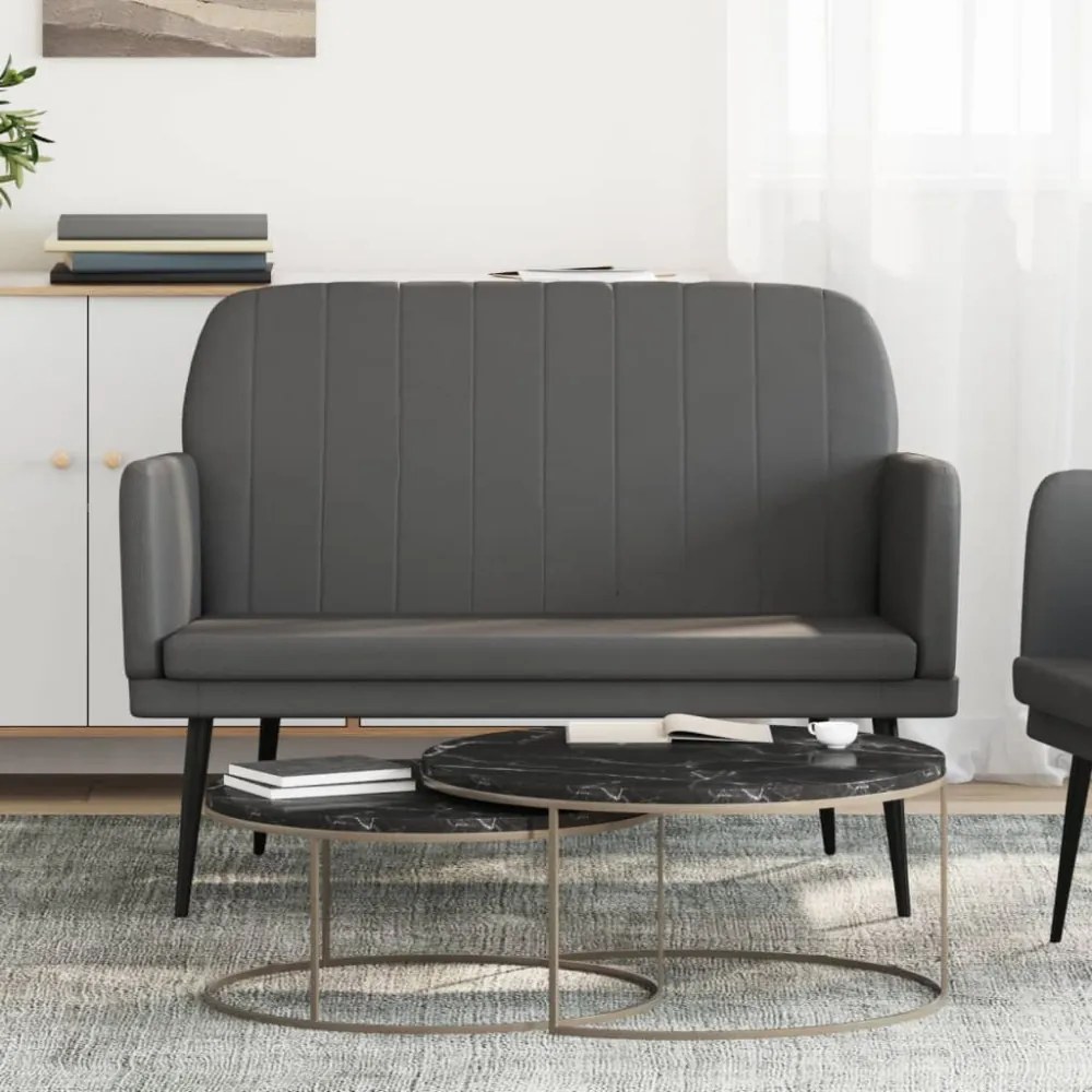 vidaXL szürke műbőr pad 107 x 80 x 81 cm