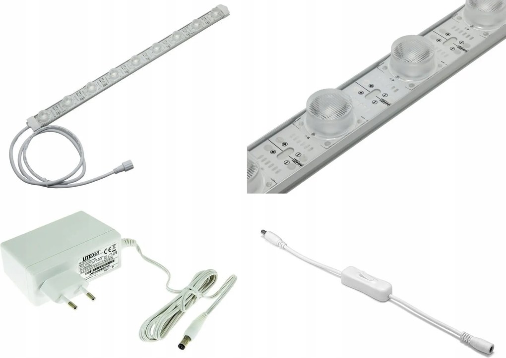 Led csíkos lámpa 50cm 14W 230V IP67 Fehér Hideg 6000K Vezérlő