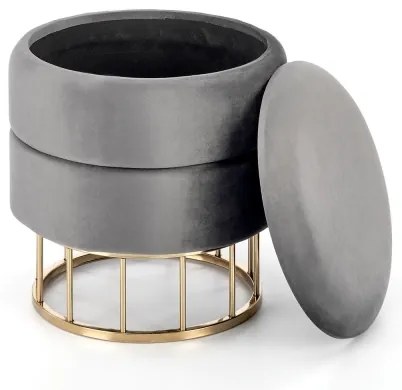 MINTY puff, 37 cm átmérő, szürke/arany színben