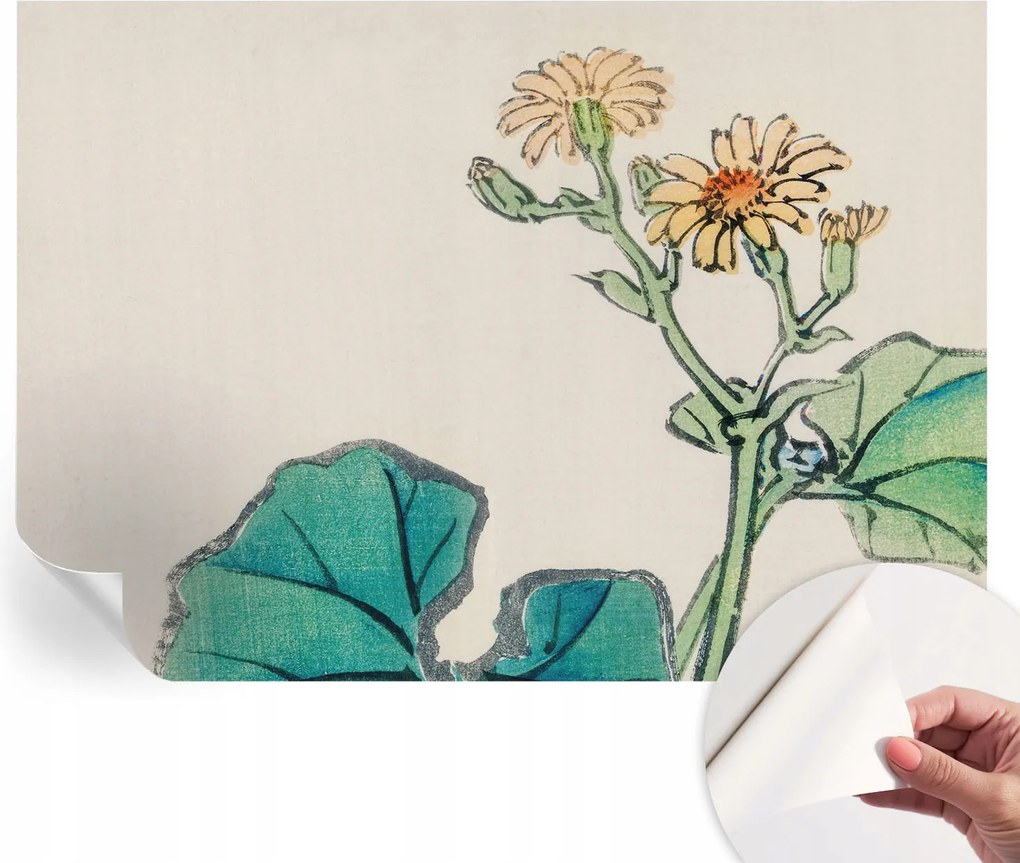 Modern öntapadós fotótapéta Falra Virág és levelek 312x219 cm