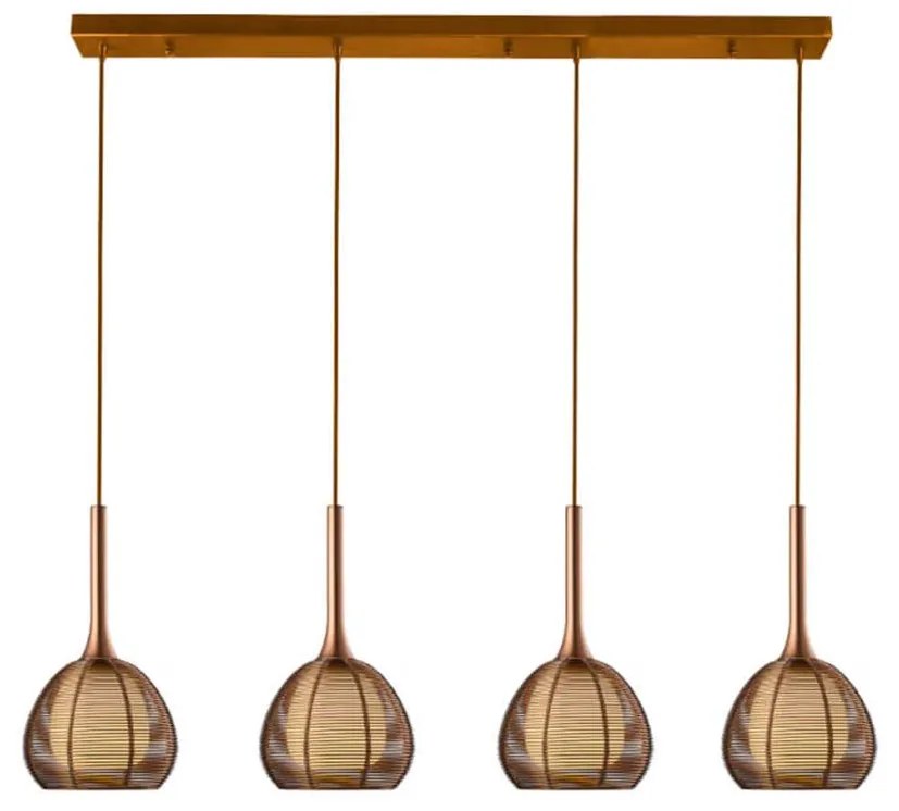 Klausen 114002 - Csillár zsinóron NEST 4xE14/6W/230V réz