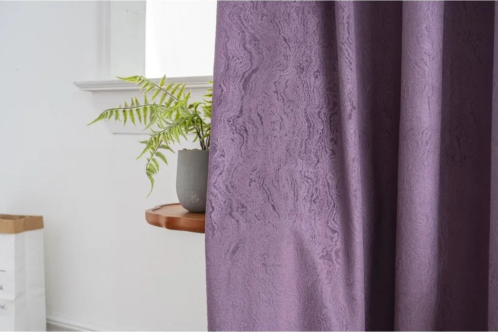 DUNES VELVET sötétítő függöny 140×250 cm, lila Felfüggesztés: Fém gyűrűk