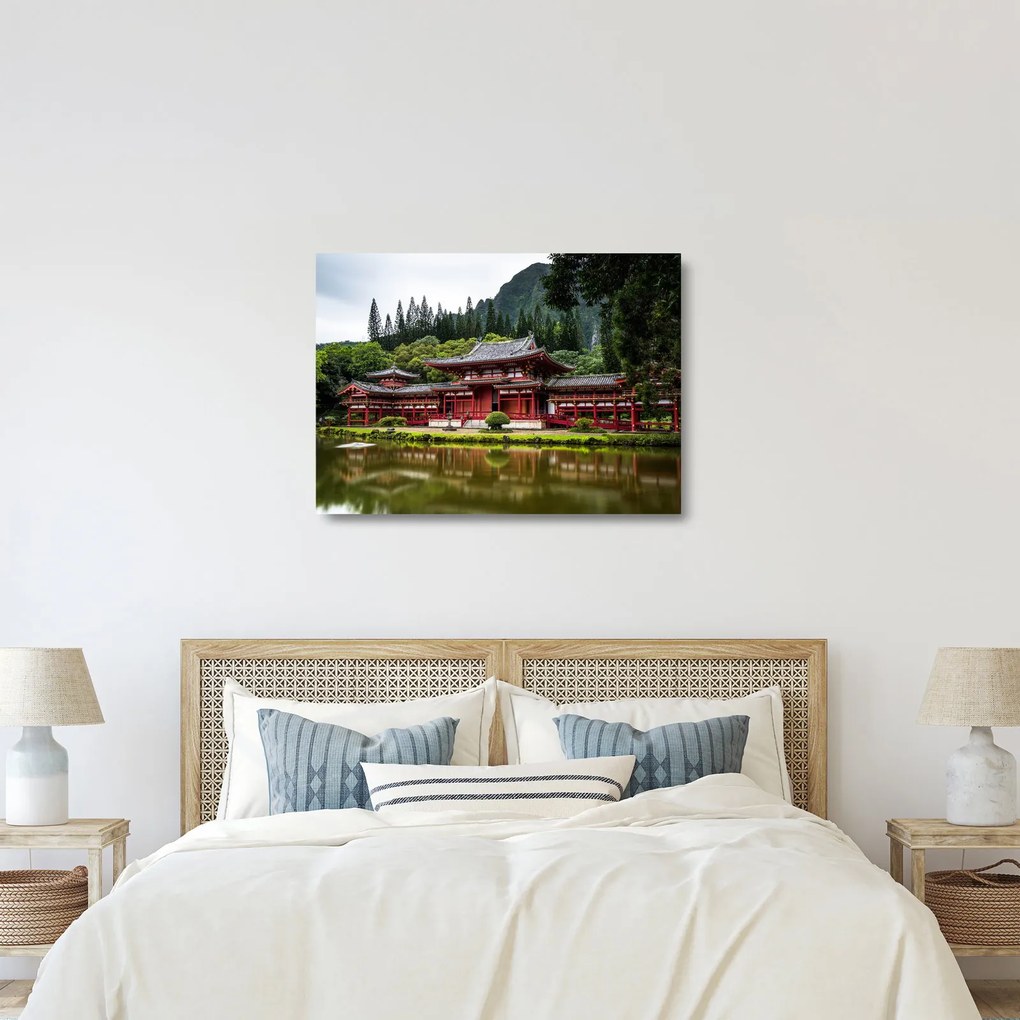 Kép - Buddhista kolostor (üvegen) (70x50 cm)