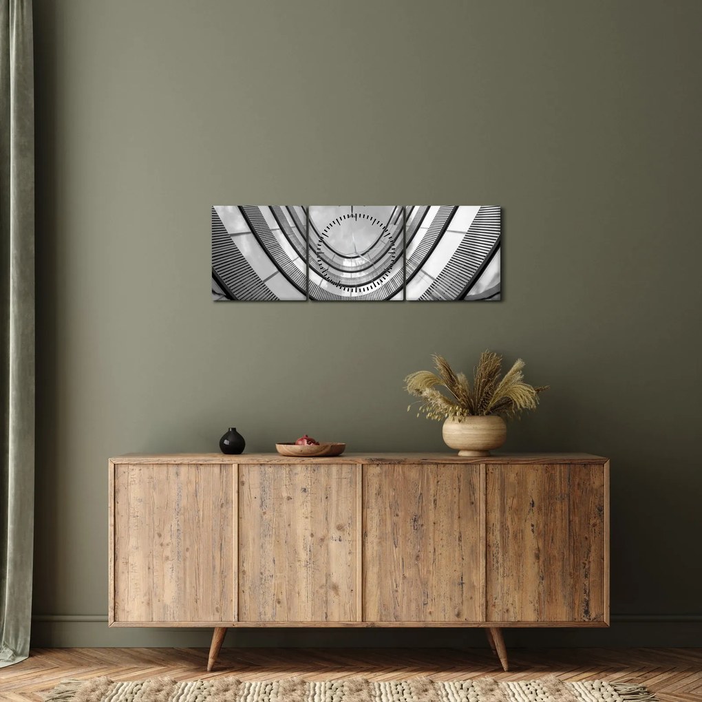 Kép - Repülőgép az épület felett (órával) (90x30 cm)
