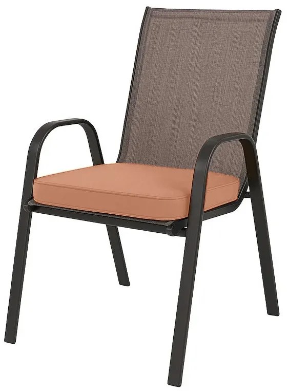VIREON kültéri székpárna 44x45 cm, barna-narancs