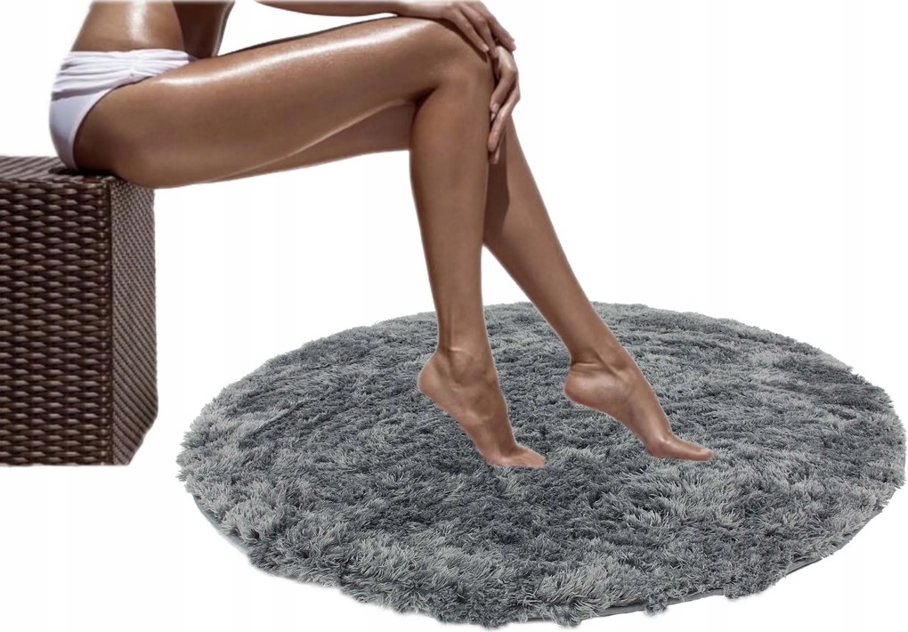 Puha Fürdőszobaszőnyeg Szürke Csúszásgátló Plüss 160cm