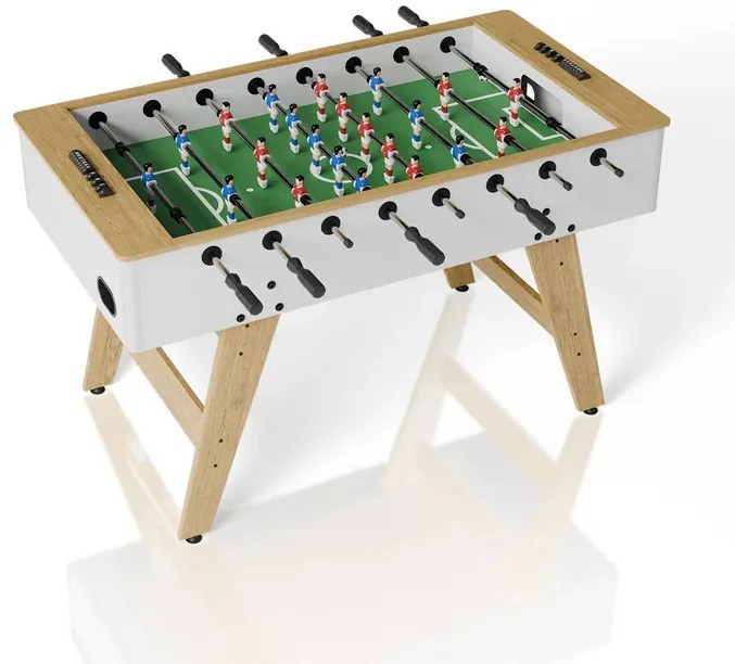Juskys Csocsóasztal 142x76x88 cm - natúr/fehér