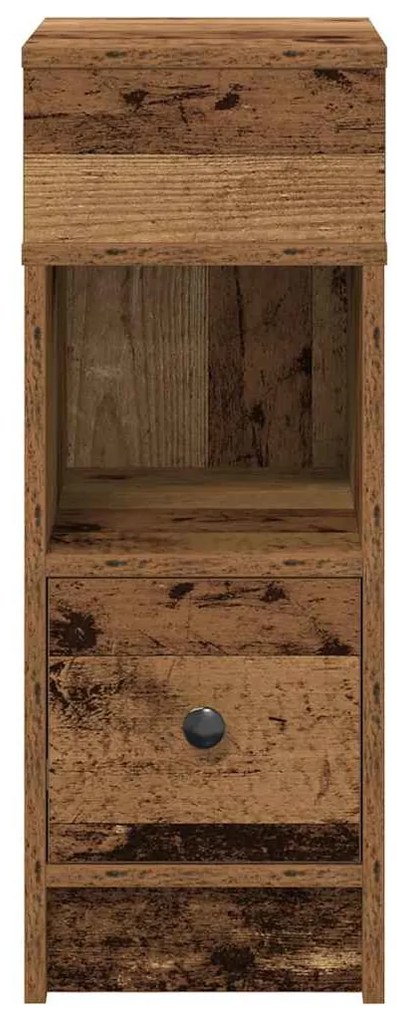 Antik fa színű éjjeliszekrény fiókkal 25x31x66 cm