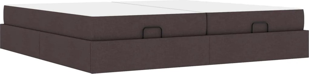 vidaXL Ágykeret matraccal matracmal 2 pcs Sárgásbarna szövet
