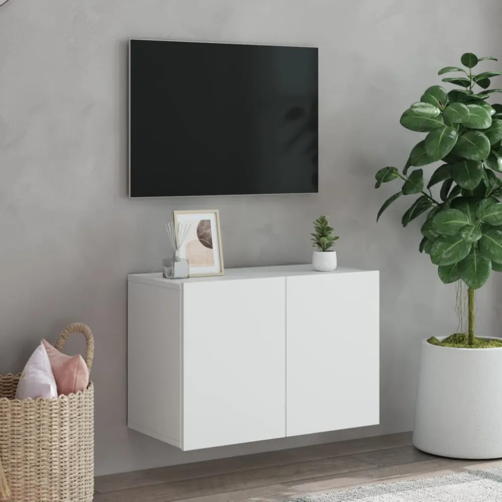 fehér falra szerelhető TV-szekrény 60 x 30 x 41 cm