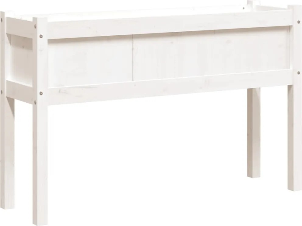 vidaXL fehér tömör fenyő kerti virágláda 110 x 31 x 70 cm
