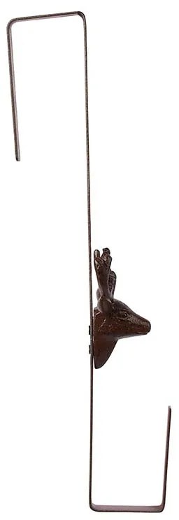 Öntöttvas ajtódísz akasztó, szarvas dísszel 35,5 cm