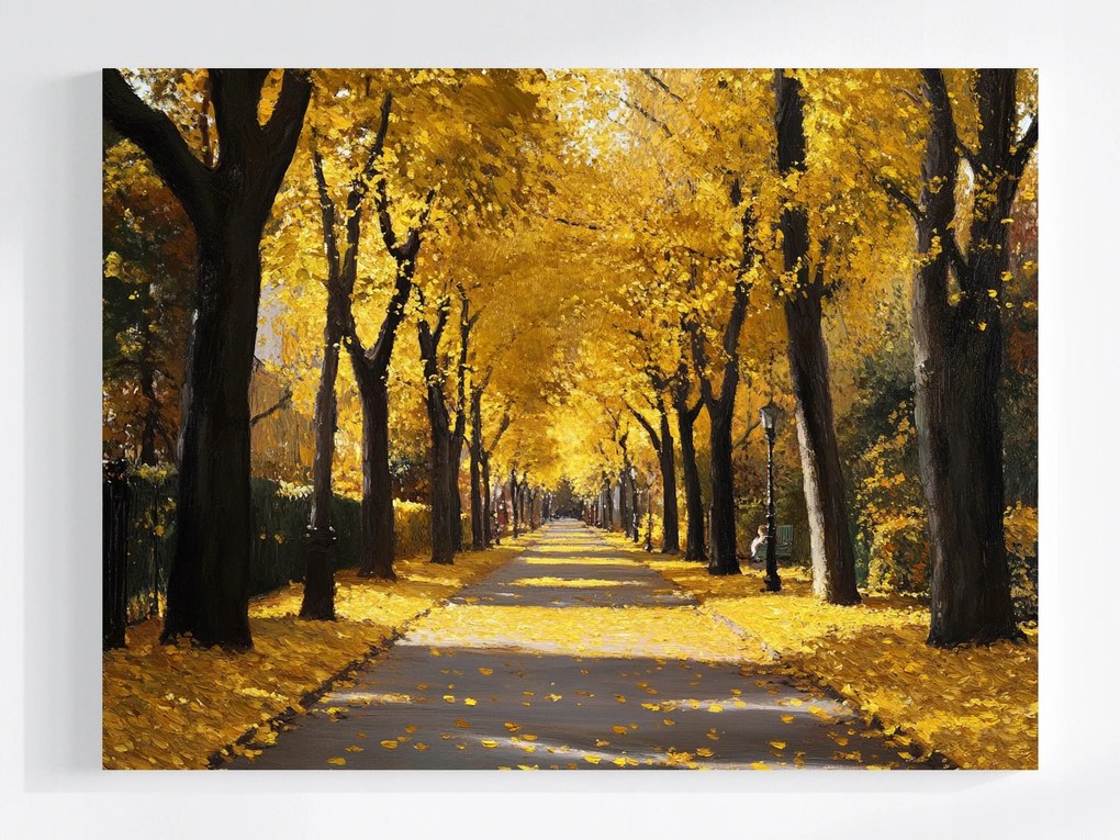 Canvas Vászonkép Tájkép Ősz Park Sikátor Ösvény Fa 80x60