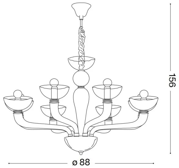 Ideal Lux – Csillár zsinóron CASANOVA 8×E14/40W/230V