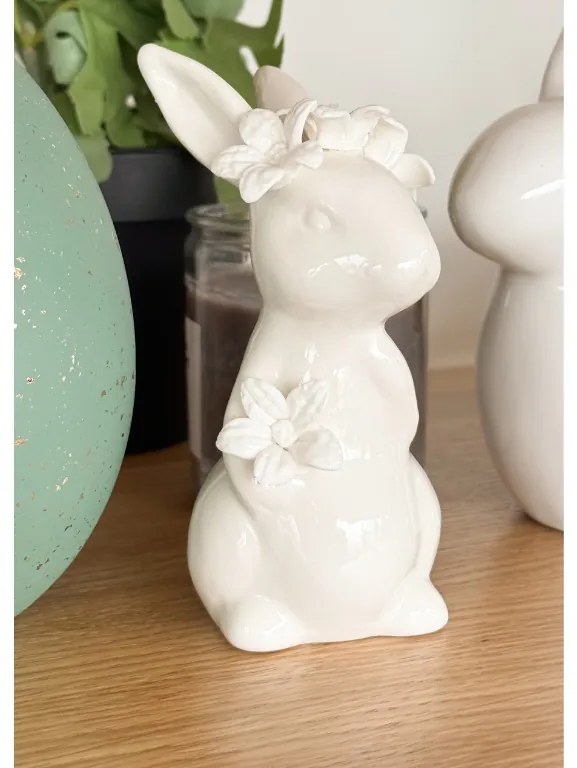 Porcelán nyuszi LILY BUNNY 12 cm fehér