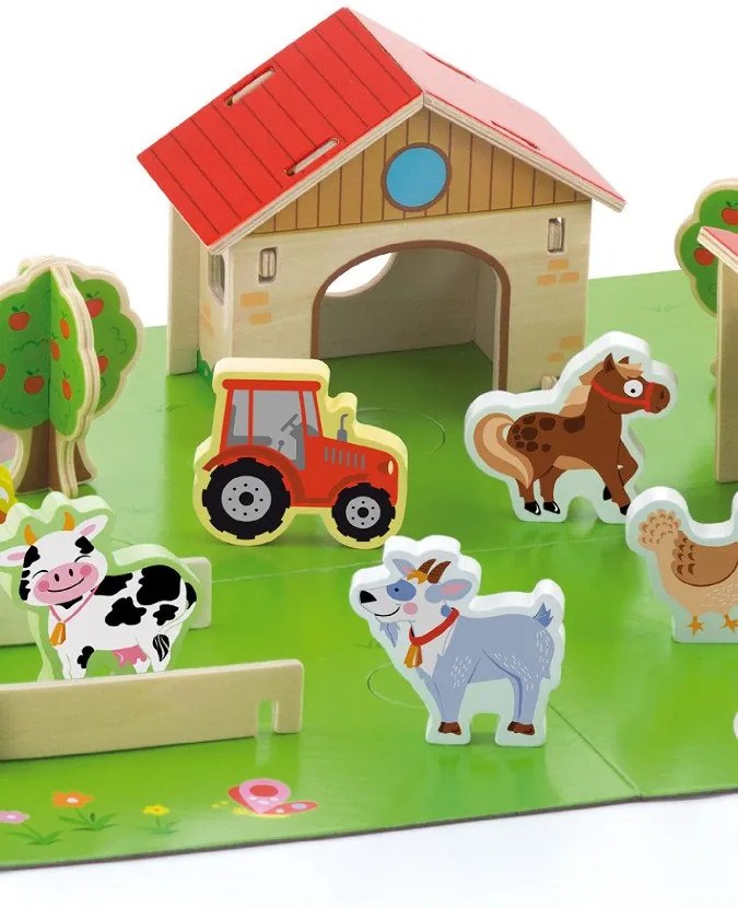 Gyermek fa 3D puzzle Viga Farm