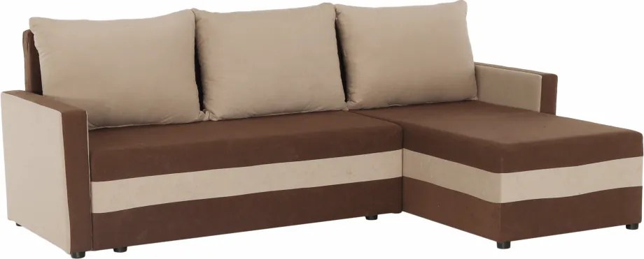 Univerzális ülőgarnitúra, barna/bézs, PAULITA NEW