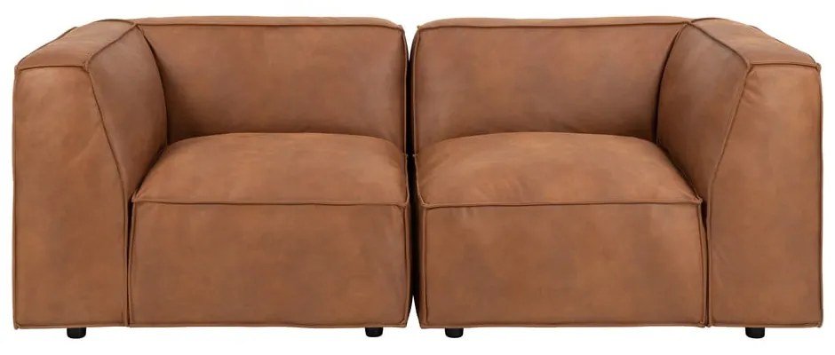 Konyakbarna bőrutánzat kanapé 208 cm Fairfield Kentucky – Bonami Selection