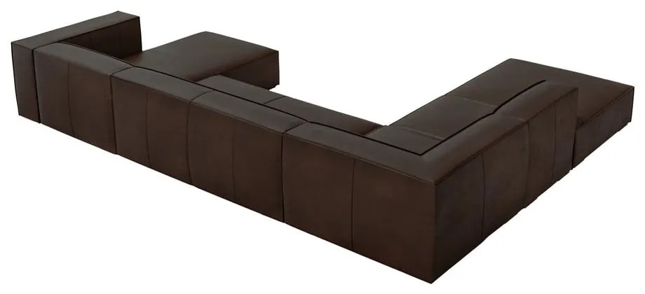 Sötétbarna bőr sarokkanapé (bal oldali) Madame – Windsor &amp; Co Sofas
