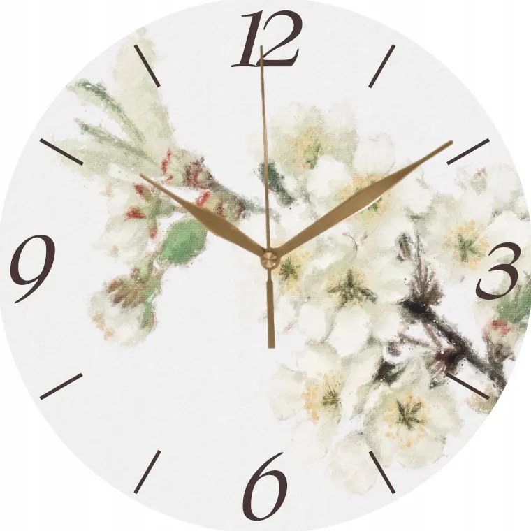 Falióra dekoratív csendes mechanizmus Virágok vászon 35 cm
