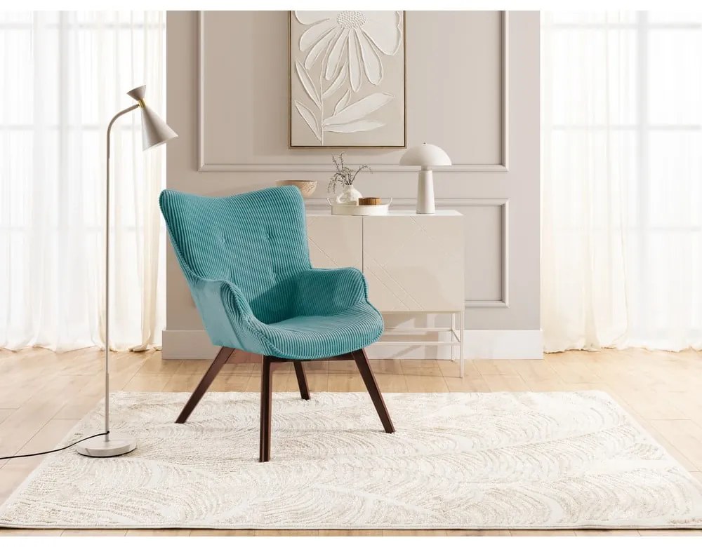Türkiz kordbársony fotel Niko – Ropez