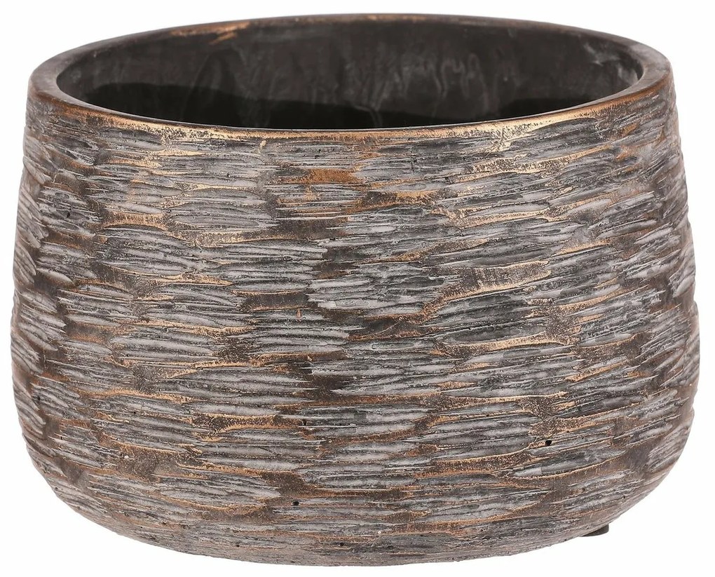 Rýha beton virágtartó készlete, 2 db, szürke, magasság 12 cm