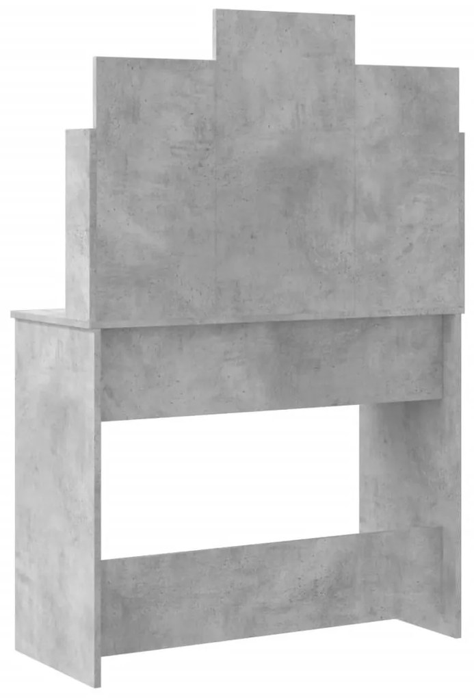 betonszürke fésülködőasztal LED-del 96 x 40 x 142 cm