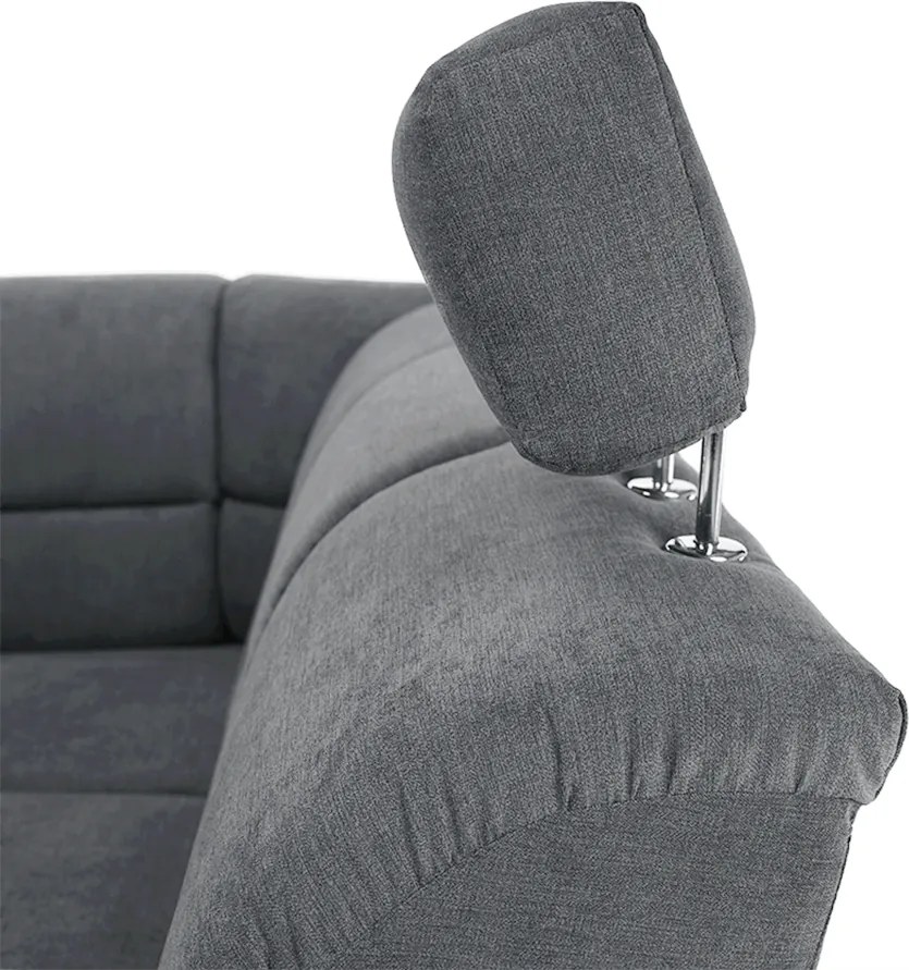 Kinyitható ülőgarnitúra, szürke szövet, jobbos, SANTIAGO