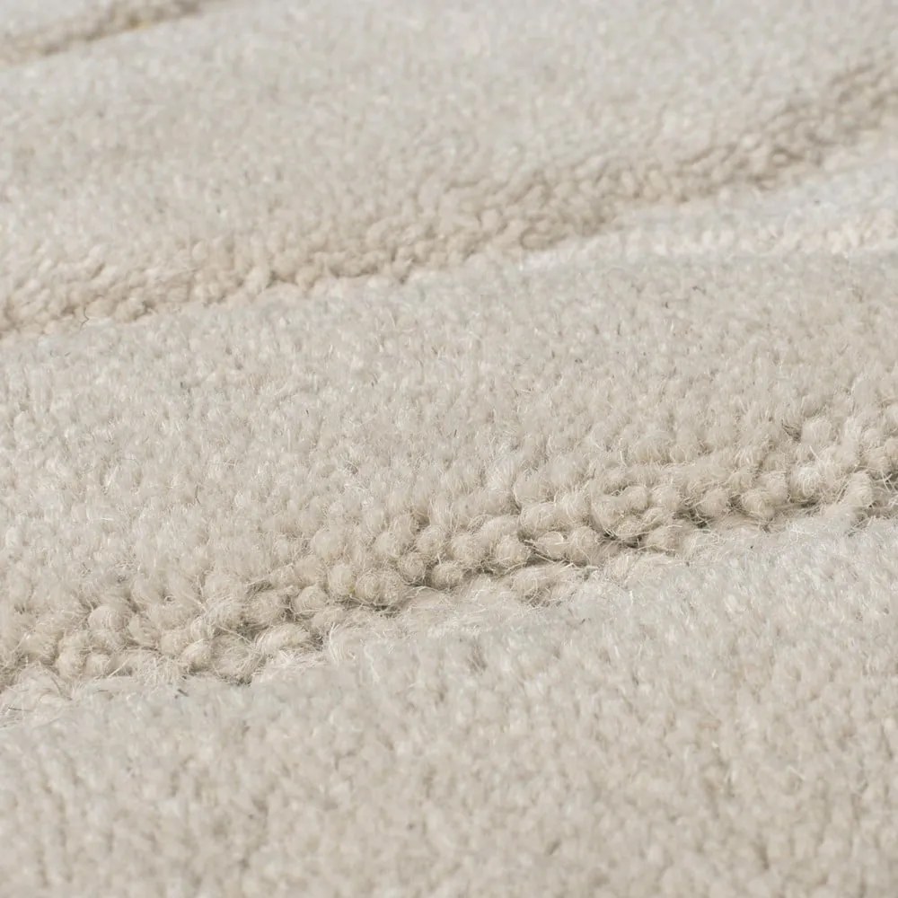 Krémszínű kézi szövésű gyapjú kerek szőnyeg ø 160 cm Mesmerise Natural – Flair Rugs