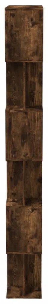 füstös tölgy színű fa könyvszekrény/térelválasztó 80x24x192 cm