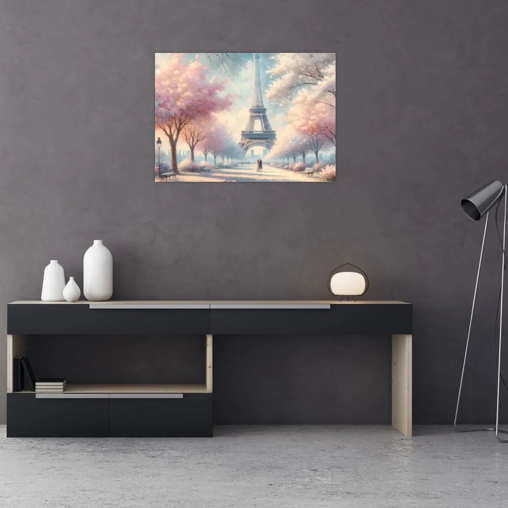 Üveg kép – Tavasz Párizsban (70x50 cm)