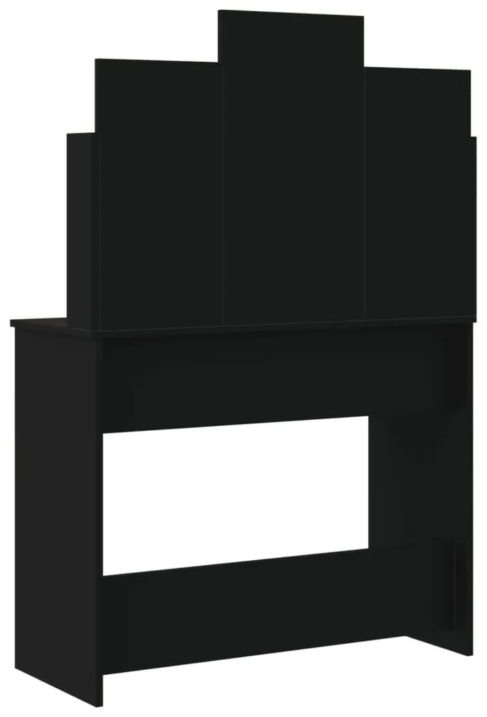 fekete fésülködőasztal LED-del 96x40x142 cm