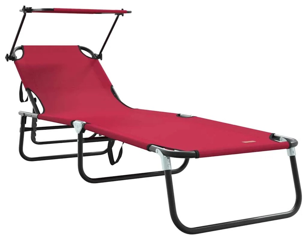 vidaXL Összecsukható nyugágy Piros 190 x 57 x 81 cm oxford