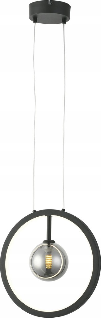 Minimalista függőlámpa izzó kör fekete Omaha modern nappali