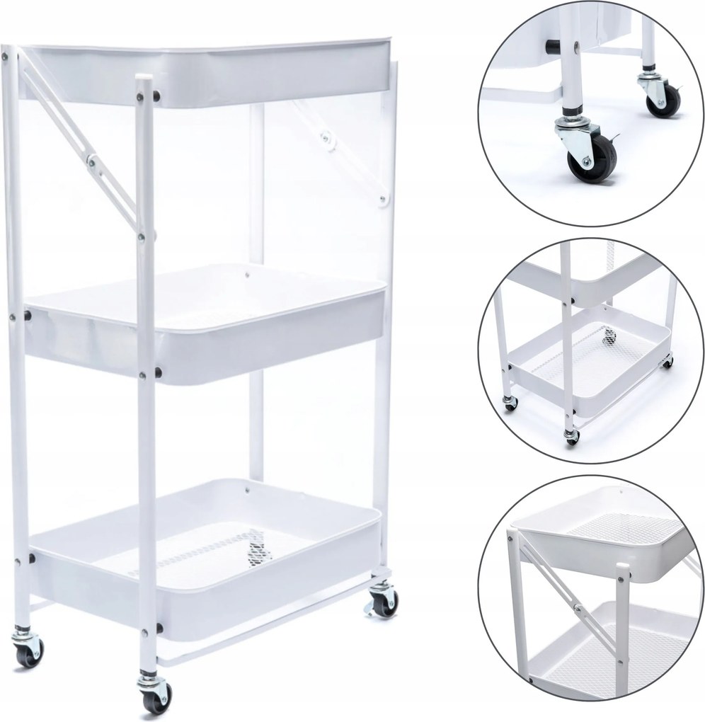 Konyhaszekrény Fürdőszoba Garázs Polc Gurulós Összecsukható Fém