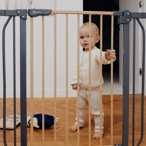 Lionelo - Biztonsági korlát TRUUS SLIM fekete/bézs