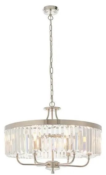 Endon 90263 - Láncos csillár CHESTERFIELD 6xE14/6W/230V átm. 55 cm fényes króm