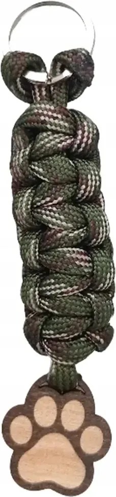 Macska mancs fa kulcstartó gravírozással a zsinóron