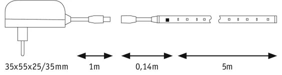 Paulmann 70513 - LED RGB/10W Dimmelhető szalag SIMPLED 5m 230V + távirányító