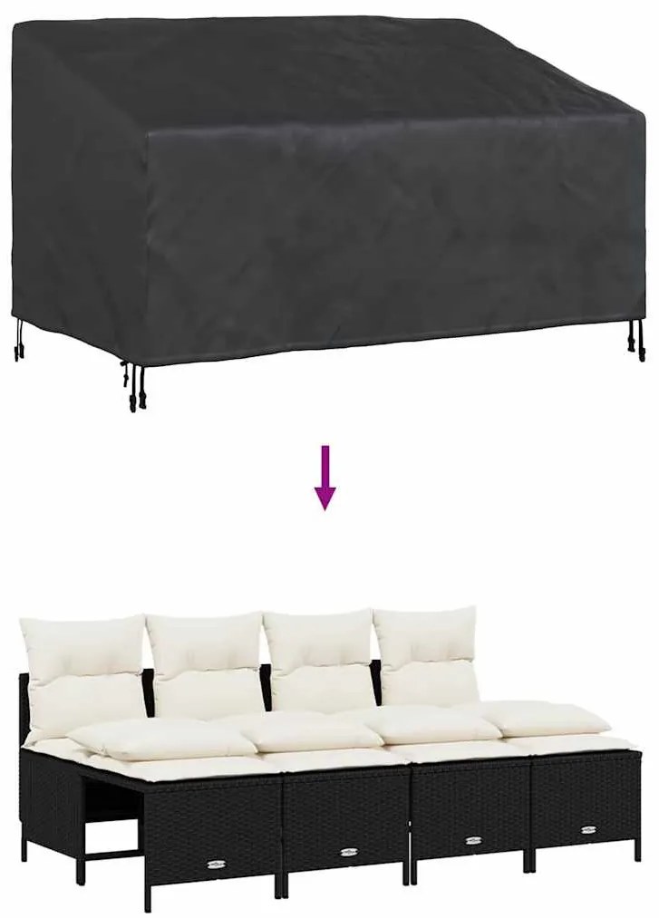 Kerti Pad Borító Fekete 160 x 100 x 61 / 89 cm 420D szövet
