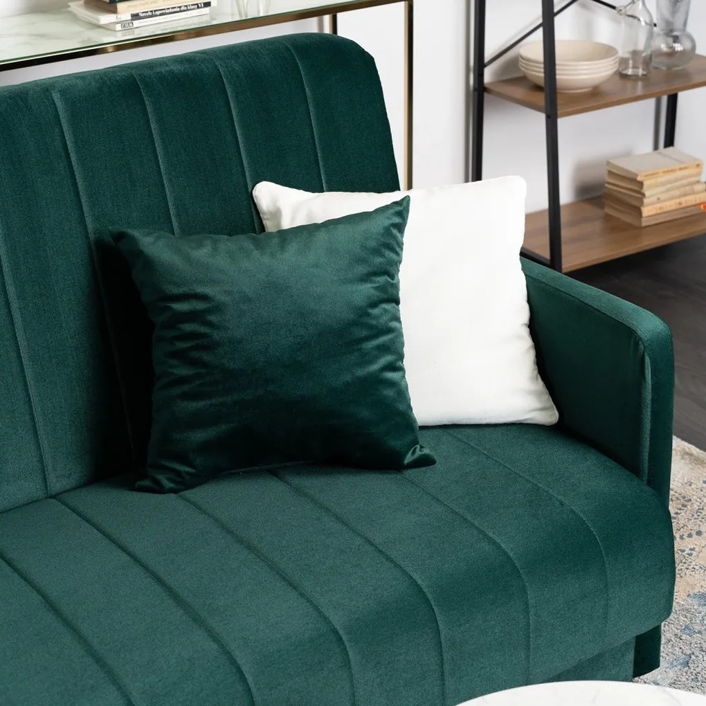 Sofa Rozkładana PORTO Zielona Welurowa