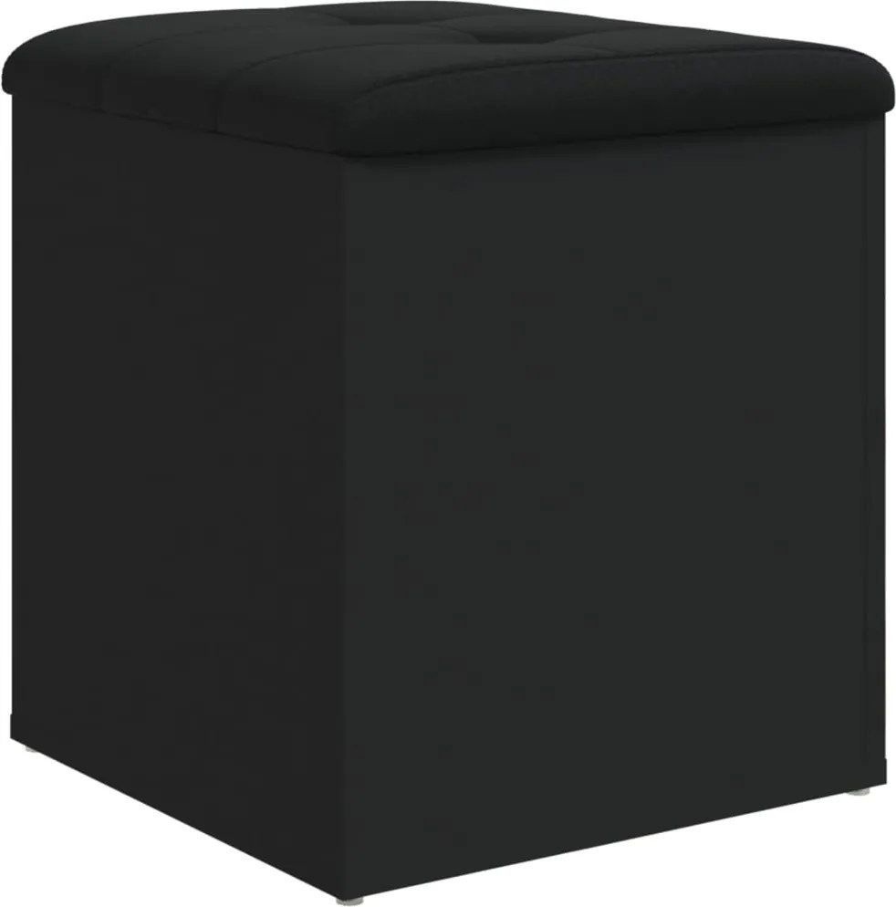 vidaXL fekete szerelt fa tárolópad 42 x 42 x 45 cm