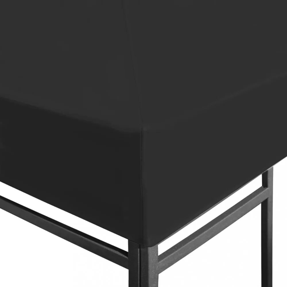 fekete pavilon-tetőponyva 270 g/m² 3 x 3 m