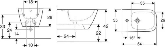Geberit 500.209.01.1 - Függesztett bidé Smyle Square kerámia/fehér