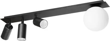 KAJA K-4136 ALBIO Fekete Színű Mennyezeti Lámpa 3+1xGU10 + E14 10W IP20