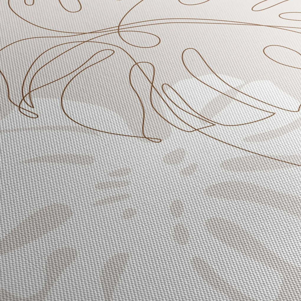Kép - Line art monstera N⁰2 (120x50 cm)
